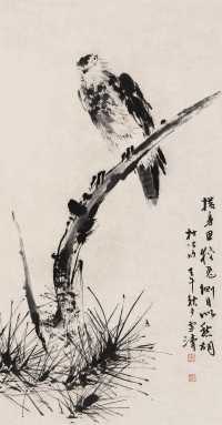王雪涛 壬午（1942年）作 松鹰图 立轴